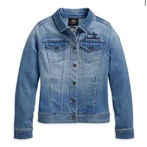 Harley-Davidson Winged Logo Cotton Blend Denim Jacket